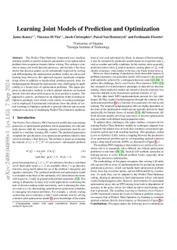 Learning Joint Models of Prediction and Optimization