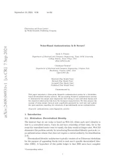 Noise-Based Authentication: Is It Secure?