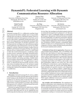 DynamicFL: Federated Learning with Dynamic Communication Resource
  Allocation