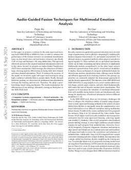 Audio-Guided Fusion Techniques for Multimodal Emotion Analysis