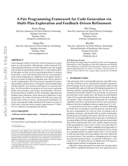 A Pair Programming Framework for Code Generation via Multi-Plan
  Exploration and Feedback-Driven Refinement