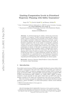 Limiting Computation Levels in Prioritized Trajectory Planning with
  Safety Guarantees