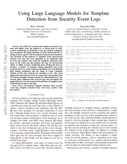Using Large Language Models for Template Detection from Security Event Logs