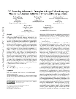 PIP: Detecting Adversarial Examples in Large Vision-Language Models via
  Attention Patterns of Irrelevant Probe Questions