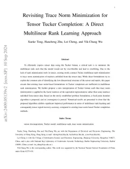 Revisiting Trace Norm Minimization for Tensor Tucker Completion: A
  Direct Multilinear Rank Learning Approach