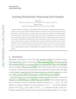 Learning Submodular Sequencing from Samples