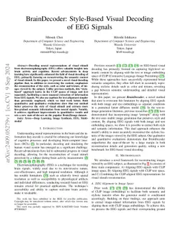 BrainDecoder: Style-Based Visual Decoding of EEG Signals