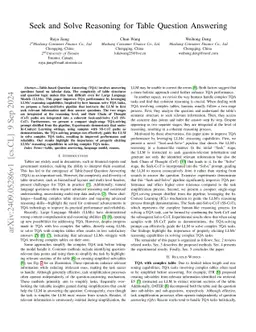 Seek and Solve Reasoning for Table Question Answering