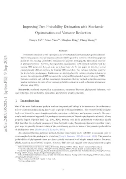 Improving Tree Probability Estimation with Stochastic Optimization and
  Variance Reduction