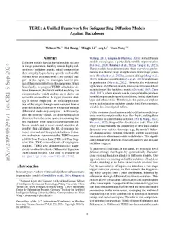 TERD: A Unified Framework for Safeguarding Diffusion Models Against
  Backdoors