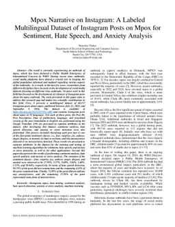 Mpox Narrative on Instagram: A Labeled Multilingual Dataset of Instagram
  Posts on Mpox for Sentiment, Hate Speech, and Anxiety Analysis