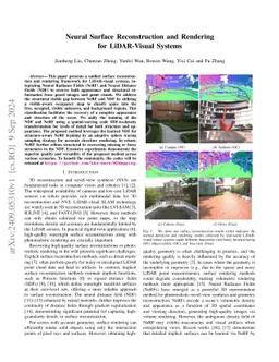 Neural Surface Reconstruction and Rendering for LiDAR-Visual Systems