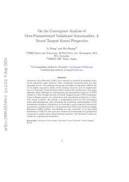 On the Convergence Analysis of Over-Parameterized Variational
  Autoencoders: A Neural Tangent Kernel Perspective