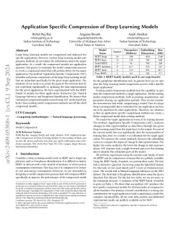 Application Specific Compression of Deep Learning Models