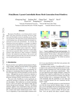 Prim2Room: Layout-Controllable Room Mesh Generation from Primitives