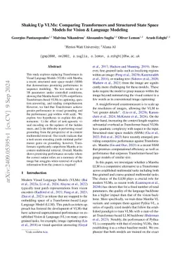 Shaking Up VLMs: Comparing Transformers and Structured State Space
  Models for Vision & Language Modeling