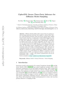 CipherDM: Secure Three-Party Inference for Diffusion Model Sampling