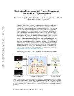 Distribution Discrepancy and Feature Heterogeneity for Active 3D Object
  Detection