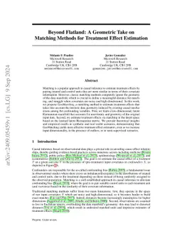 Beyond Flatland: A Geometric Take on Matching Methods for Treatment Effect Estimation