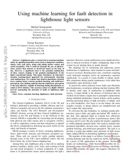 Using machine learning for fault detection in lighthouse light sensors