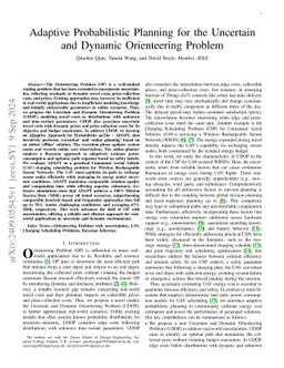 Adaptive Probabilistic Planning for the Uncertain and Dynamic Orienteering Problem