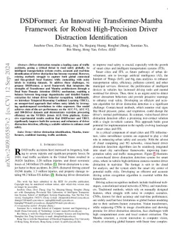 DSDFormer: An Innovative Transformer-Mamba Framework for Robust
  High-Precision Driver Distraction Identification