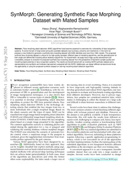 SynMorph: Generating Synthetic Face Morphing Dataset with Mated Samples
