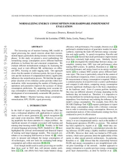 Normalizing Energy Consumption for Hardware-Independent Evaluation