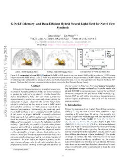 G-NeLF: Memory- and Data-Efficient Hybrid Neural Light Field for Novel
  View Synthesis