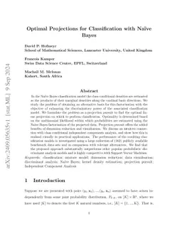 Optimal Projections for Classification with Naive Bayes