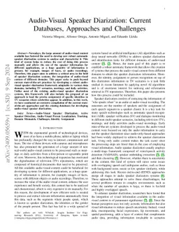 Audio-Visual Speaker Diarization: Current Databases, Approaches and
  Challenges