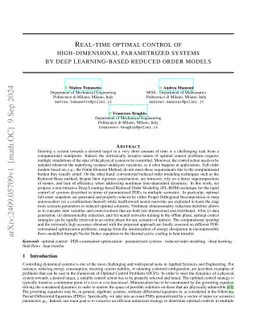 Real-time optimal control of high-dimensional parametrized systems by
  deep learning-based reduced order models