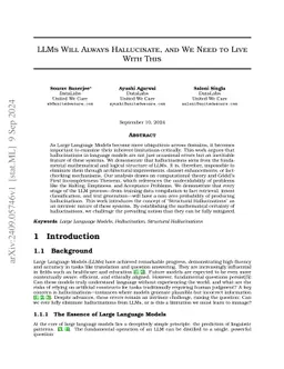 LLMs Will Always Hallucinate, and We Need to Live With This