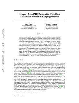 Evidence from fMRI Supports a Two-Phase Abstraction Process in Language
  Models