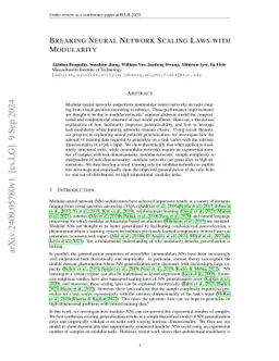 Breaking Neural Network Scaling Laws with Modularity