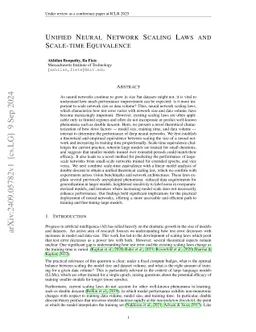 Unified Neural Network Scaling Laws and Scale-time Equivalence