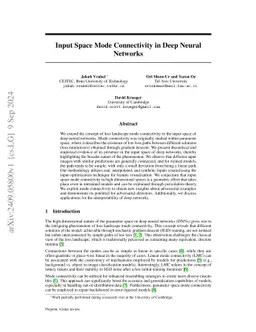 Input Space Mode Connectivity in Deep Neural Networks