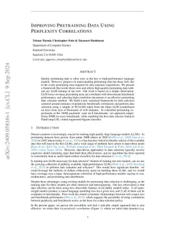 Improving Pretraining Data Using Perplexity Correlations