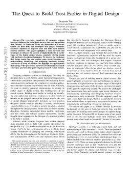 The Quest to Build Trust Earlier in Digital Design