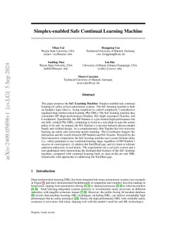 Simplex-enabled Safe Continual Learning Machine