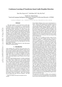 Continuous Learning of Transformer-based Audio Deepfake Detection