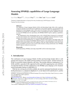 Assessing SPARQL capabilities of Large Language Models