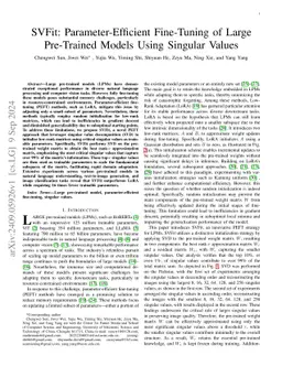 SVFit: Parameter-Efficient Fine-Tuning of Large Pre-Trained Models Using
  Singular Values