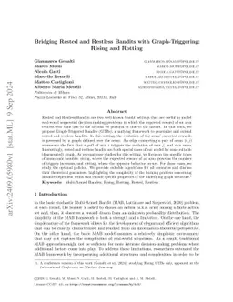 Bridging Rested and Restless Bandits with Graph-Triggering: Rising and
  Rotting