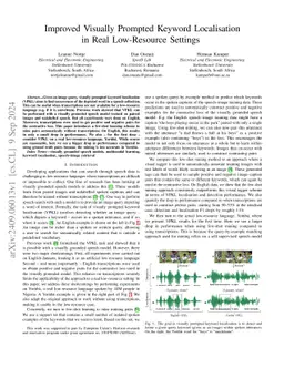 Improved Visually Prompted Keyword Localisation in Real Low-Resource Settings
