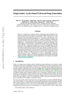 SongCreator: Lyrics-based Universal Song Generation