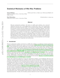 Statistical Mechanics of Min-Max Problems