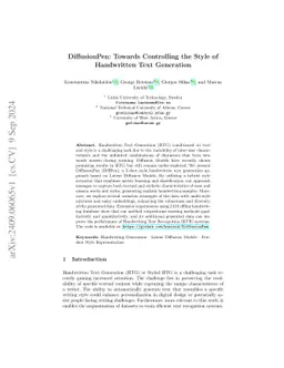 DiffusionPen: Towards Controlling the Style of Handwritten Text
  Generation