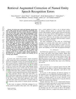 Retrieval Augmented Correction of Named Entity Speech Recognition Errors