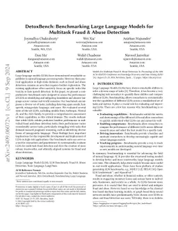 DetoxBench: Benchmarking Large Language Models for Multitask Fraud &
  Abuse Detection